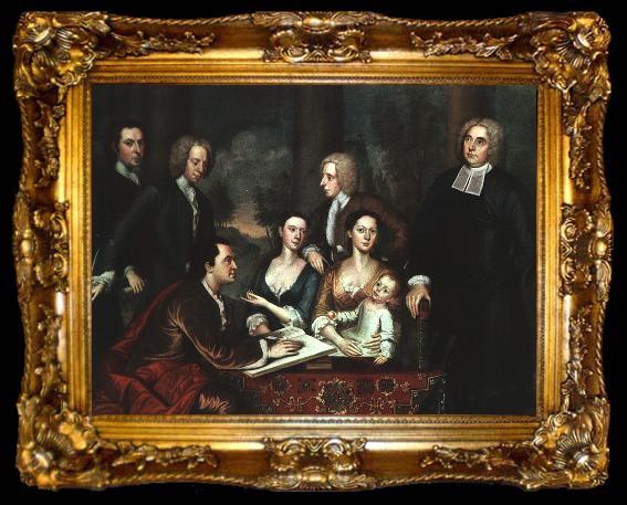 framed  John Smibert Bishop Berkeley and his Family, ta009-2